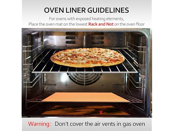 Demiwise 3 Pack Copper Oven Liners for Bottom of Oven