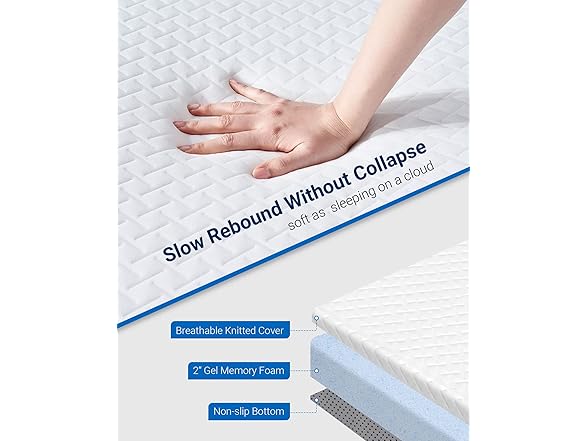 Avenco Gel Memory Foam Mattress Topper 2 Inch Twin