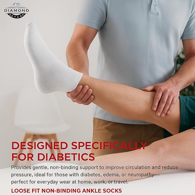 {12-Pairs} Cotton Diabetic Quarter Socks - Gallery 10