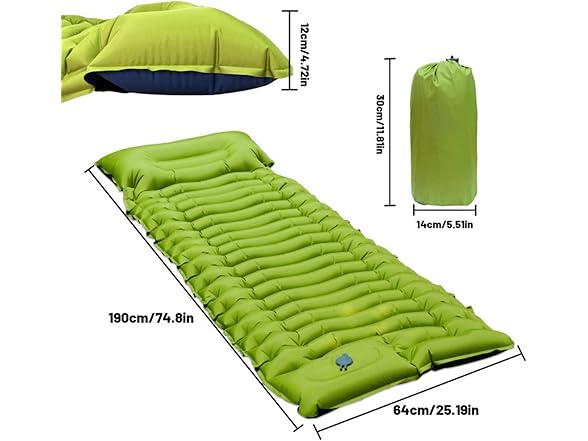 kerrk Camping Sleeping Pad, 5.5" Extra Thick