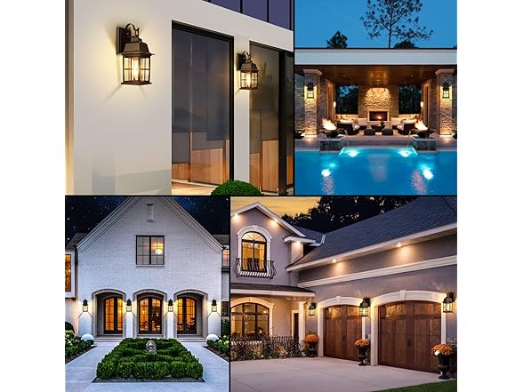 TOBUSA 2-Pack Dusk to Dawn Outdoor Wall Lights with Photocell