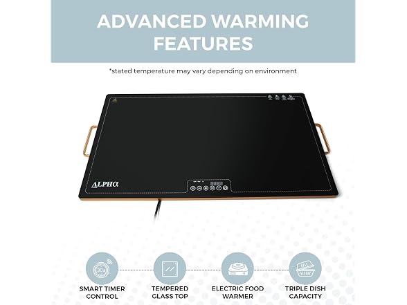 Alpha Living Warming Tray for Food – 30 Inch