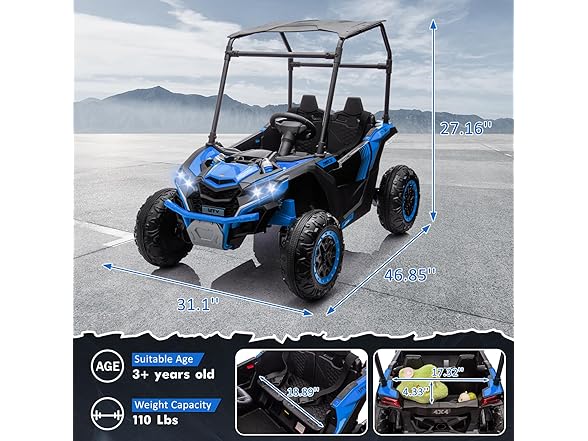 24V Ride on Cars for Kids, Blue