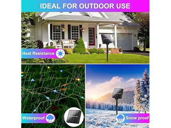 Brightever 4-Pack Solar String Lights Outdoor 288FT