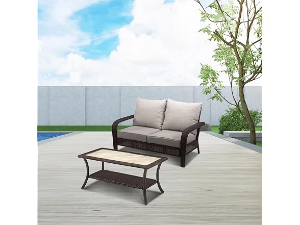 Four Seasons Courtyard Montego Bay Patio Loveseat and Table