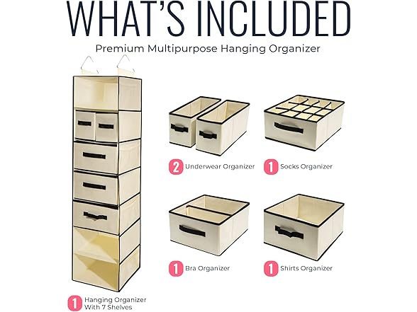 7-Shelf Closet Organizer w/ Drawers