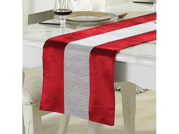 Jeloris Sequined Rhinestone Diamond Table Runner