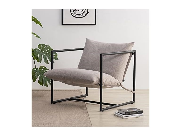 Zinus Aidan Sling Accent Chair, Metal Framed Armchair