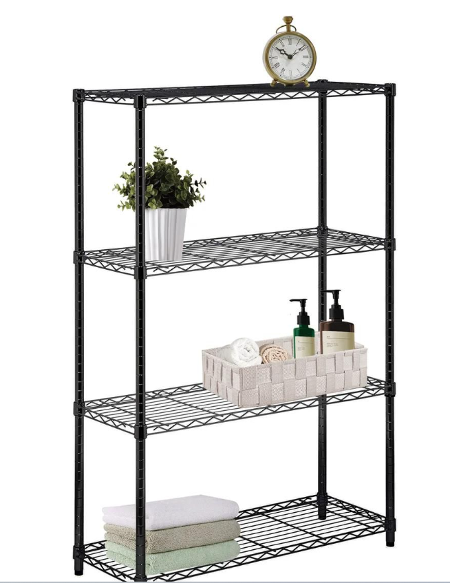 J&V Textiles 7057-BK 4-Tier Shelving Unit - Gallery 6