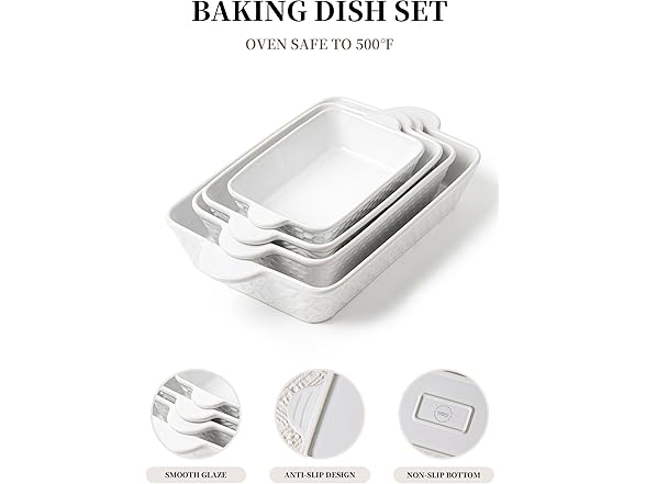 FOBENTA Ceramic Bakeware Sets of 4
