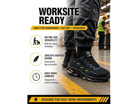 FLEXFORGE Mens Steel Toe Work Shoes