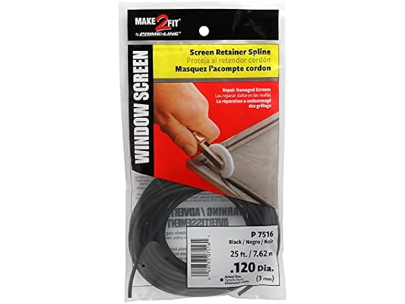 0.120 In. x 25 foot, Black Spline