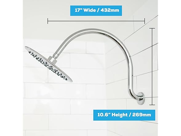 17" Stainless Steel Shower Arm Extension