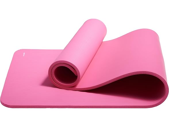 Amazon Basics 1/2 Inch Extra Thick Exercise Yoga Mat, Pink