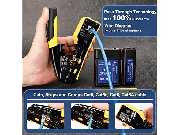 Pass Through RJ45 Crimp Tool Kit