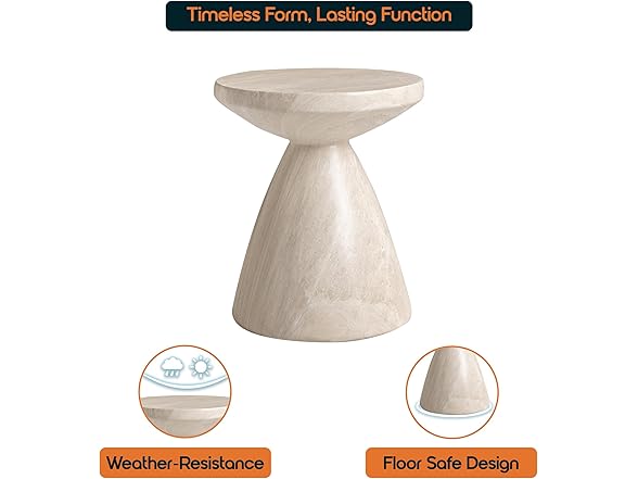 LeisureMod Dune Fiberglass Side Table