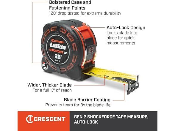 Lufkin L1225AL-02 Shockforce G2 25-ft Tape