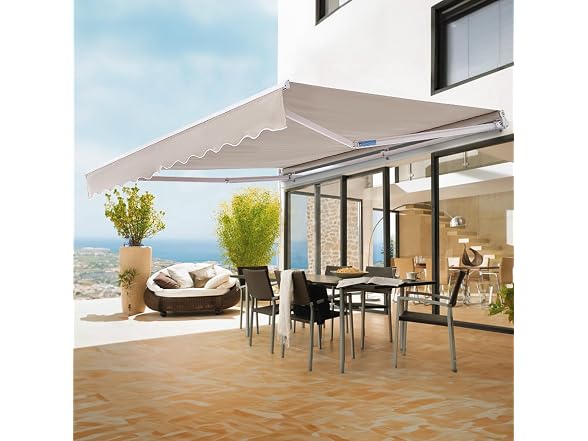 Manual Retractable Awning, 8 x 7 ft Outdoor