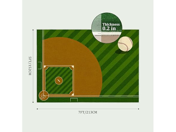 Kacvtuy Baseball Rug 5x7