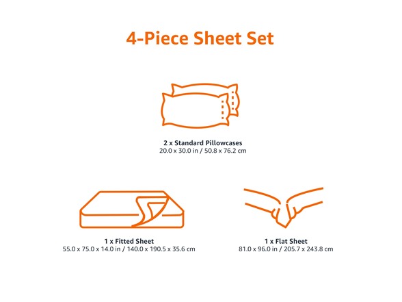 Amazon Basics 4Pc Blue Sheet Set, Full