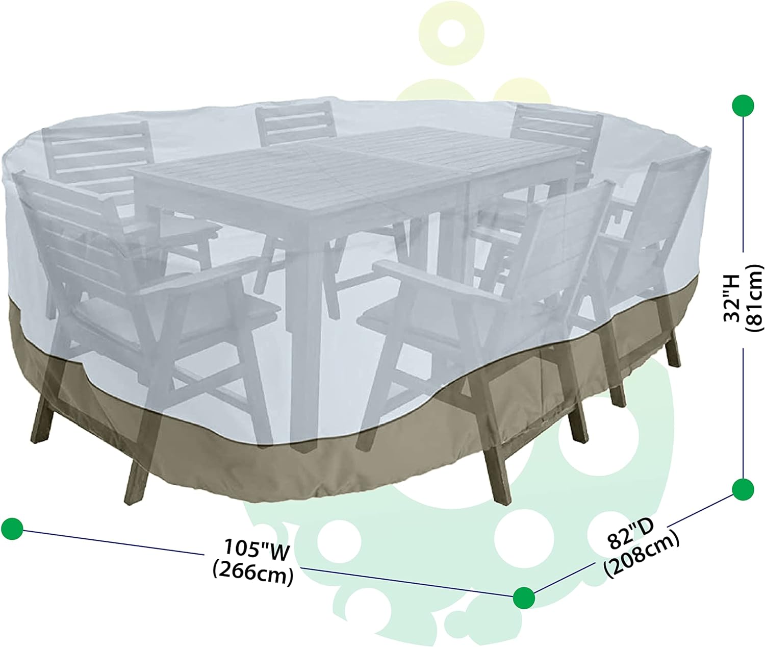 Monsoon 125" Patio Table with Chairs Cover - Gallery 6