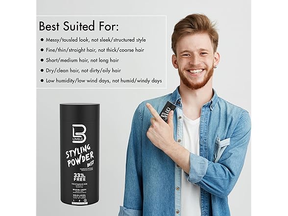 (3 Pack) Level 3 Styling Powder, Dust, 2.1 oz