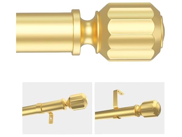 VOREFF Gold Curtain Rods for Windows