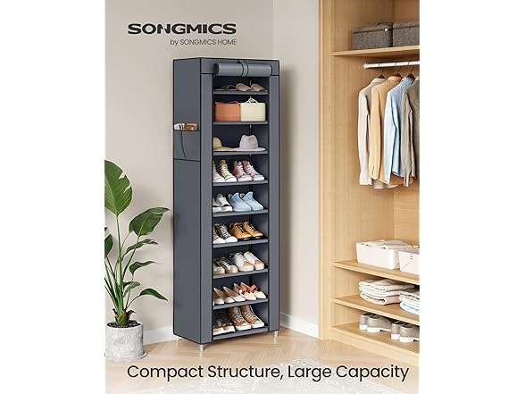SONGMICS URXJ034GN02 SONGMICS 10-Tier Shoe Rack