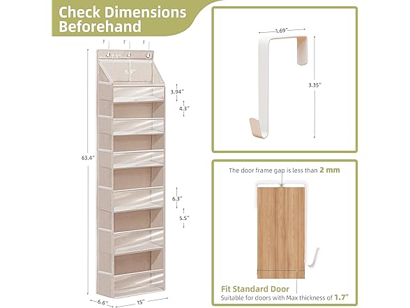 STORAGEIDEAS Over Door Organizer 2pk
