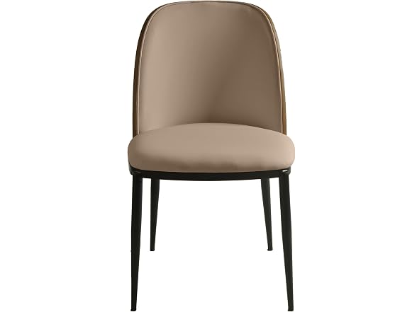 LeisureMod TCWN18BG2 Tule Dining Chair Walnut/Beige