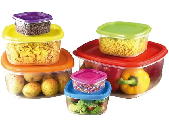 Square Rainbow Food Storage Containers