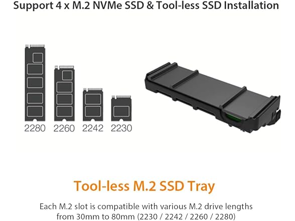 ICY DOCK 4 Bay Removable M.2 NVMe PCIe SSD