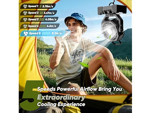 20000mAh Rechargeable Camping Fan