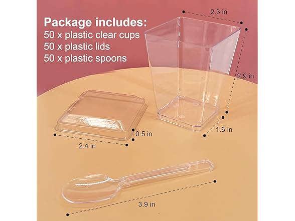 GGYKJSK 50-Pack 5oz Dessert Cups