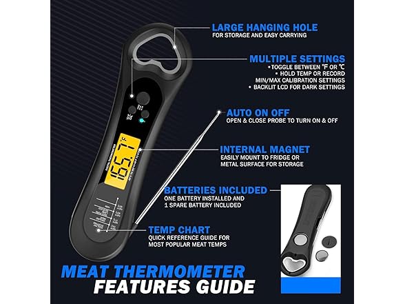 Biison Digital Meat Thermometer for Cooking