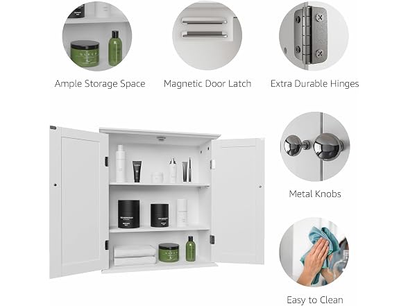 Modern Bathroom Wall Cabinet with Adjustable Shelf