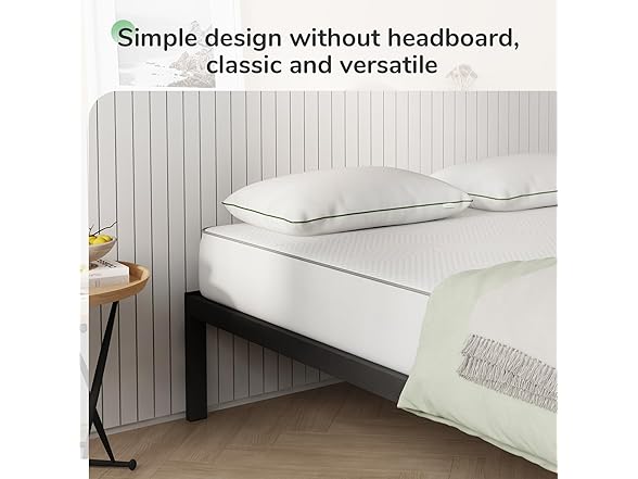 Novilla King Size Bed Frame, Metal Platf