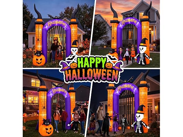 12.5FT Halloween Inflatable Arch Skull - Gallery 7