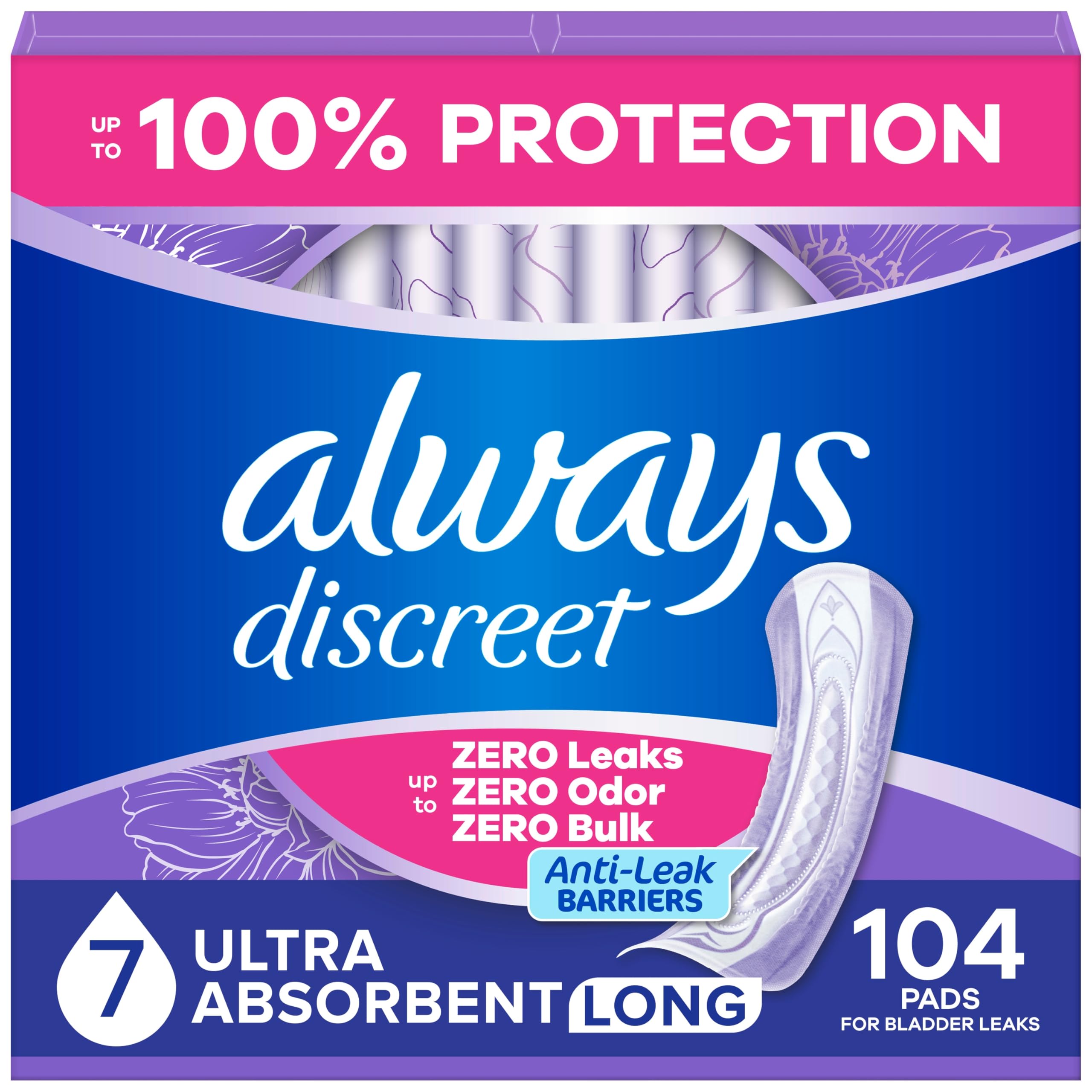 Always Discreet Adult Incontinence Pads, 104 ct - Gallery 2