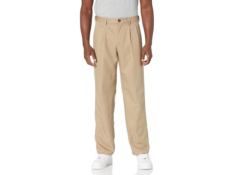 Amazon Essentials Men's Classic-Fit Expandable-Waist Pleated Dress Pant