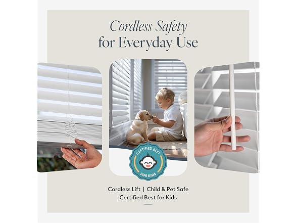 CHICOLOGY 2" Cordless Faux Wood Blinds 17" W x 60" H