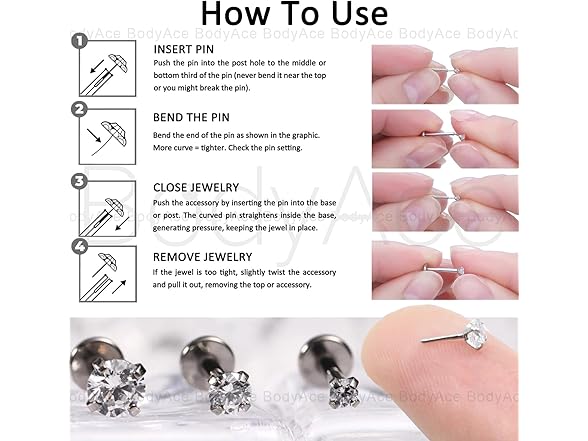 Threadless Push in Nose Ring Studs