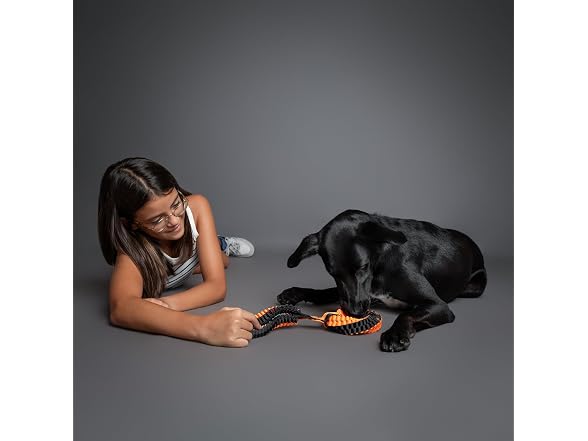 NOAH & PAW Luxury Dog Toy, Dog Rope Toy- Tug Ring, Black