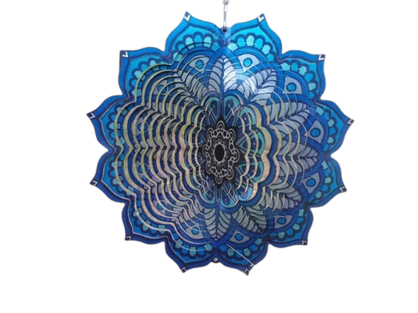 Mandala Wind Spinner - Blue - 12 in