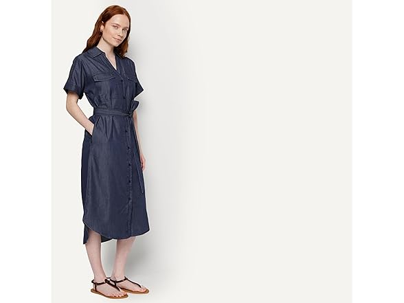Amazon Essentials Women SS Button-Down Dress w/ Belt - Gallery 2