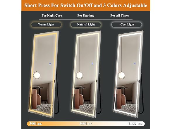 NeuType LED Mirror 63"x 20" Full Length 
