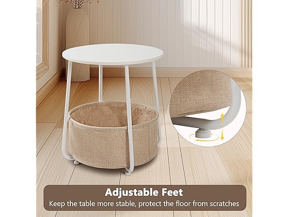 YSSOA Round Side Table, End Tables for Living Room
