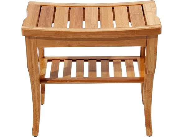 soges Bamboo Shower Bench, Waterproof Stool