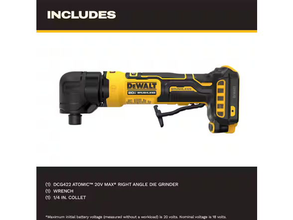 Dewalt DCG422B ATOMIC 20V MAX Right Angle Die Grinder