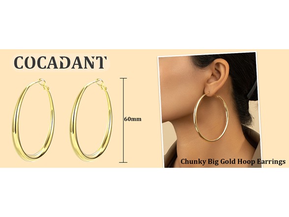 Cocadant Sterling Silver 60mm Hoop Earrings